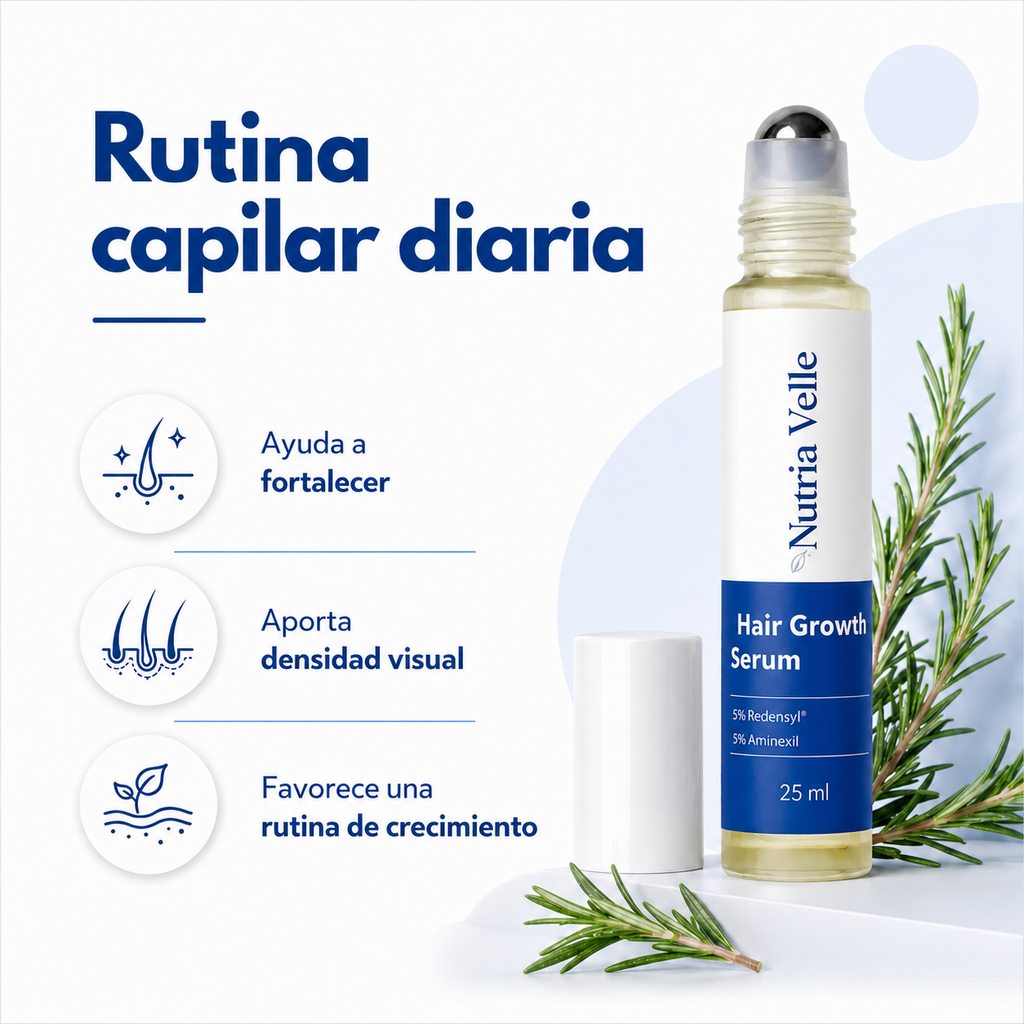 Nutria Velle Hair Growth Serum | Sérum Capilar Paga 1 + 1 GRATIS