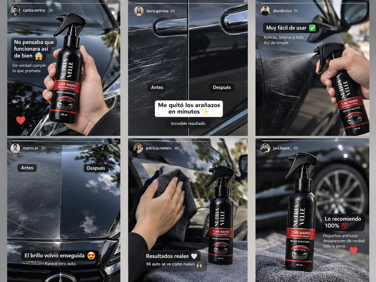 Spray para coche 3 en 1 | Renovador de Pintura y Brillo – Oferta 1+1 GRATIS